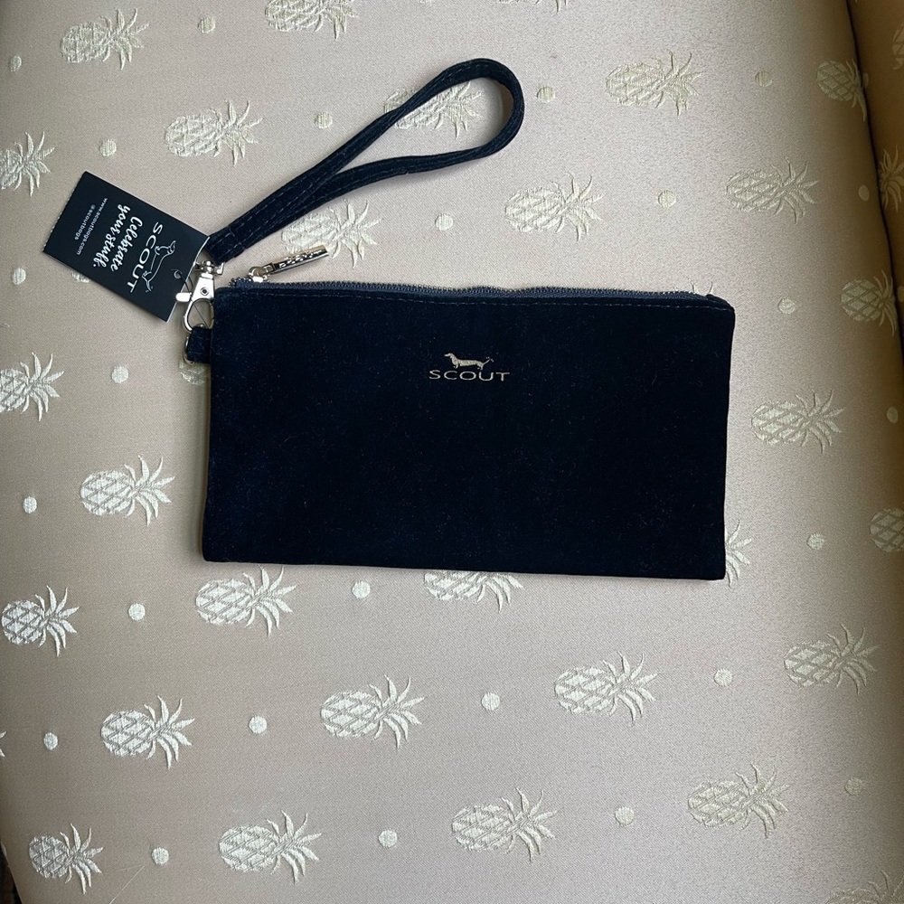 Scout Black Velvet Clutch Wristlet with Sleek Design
